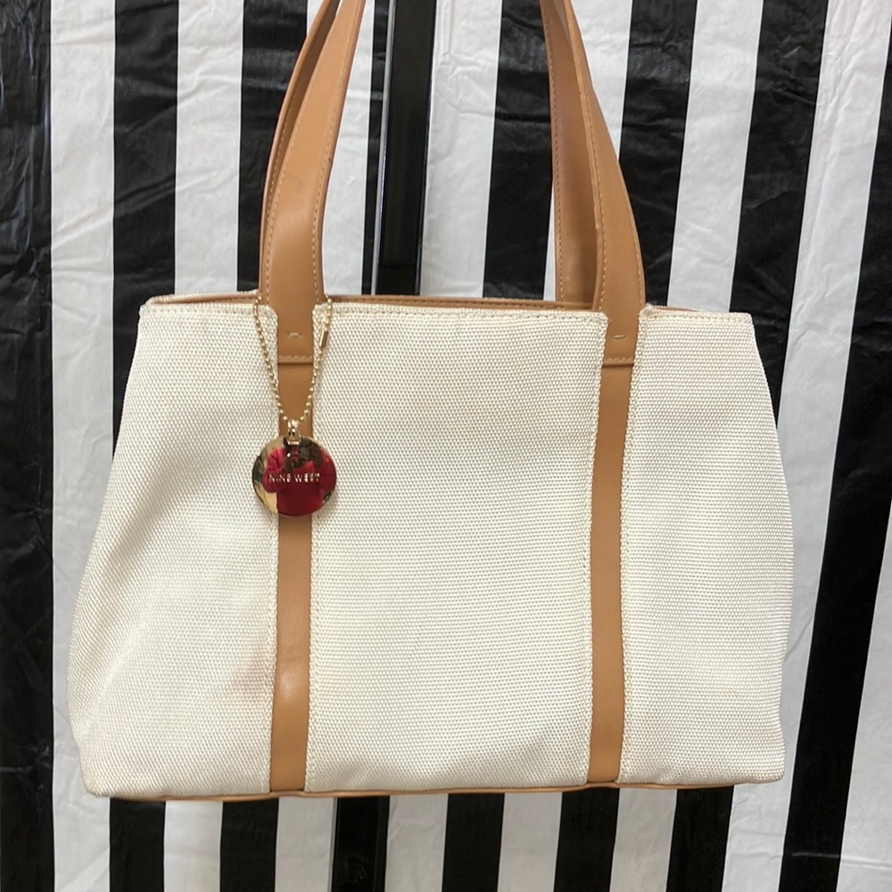 Ninewest canvas/ leather straps